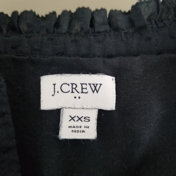 J. Crew Black Pintuck Midi Dress Clipdot Long Sleeve Ruffles Size XXS Pockets - Picture 15 of 16